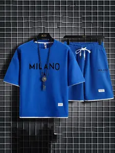 Men's Waffle Sets France Paris Casual Menswear T-Shirt + Shorts Set 2PC Summer Male Sports Suits, Sportswear, Tracksuit Loose Suit Man T shirt Clothes