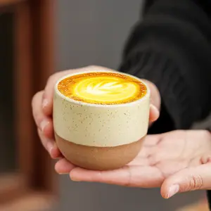 Concentrated Coffee Cup Ceramic Tasting Mug Handmade Latte Art Cup Coarse Clay Tea Cup,Premium Quality Espresso Drinkware