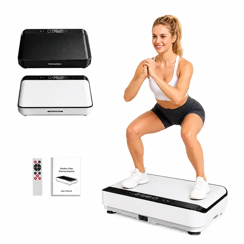 Viamotion Vibration Plate - Exercise Machine with Lymphatic Drainage,Home Relaxation, Low-Noise with 150W Motor, 1-99 Speed Levels, Office Wellness, LED Display, Muscle Relaxation, Exercise Equipment, Home Fitness Equipment,  Home Gym Kit