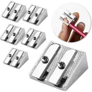 Handheld Metal cil Sharer with 2 Holes, Pack of 6