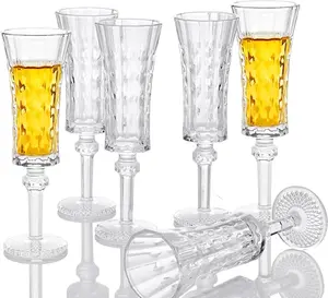 Cordial Glasses with Stem,  Fancy Shot Glasses - Set of 6 | Limoncello Glasses | Sherry | Liqueur 1.5 oz / 45 ml