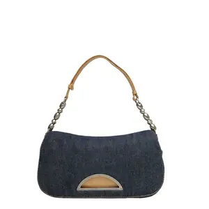 Pre-owned Dior leather Tote Bags 【DIZ】Denim Blue Denim Sliver Hardware Before P226258354