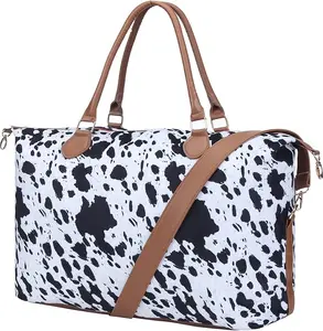 Weekender Bag Duffle Bag For Women Large Travel Tote Bag Overnight Weekend Bags With Shoulder Strap Cow Leopard Atzec…