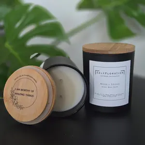 Moss + Stone | Moss, Green Leaves, & Aquatics Candle 14.5 oz. Aroma Handmade Fragrance Nature Scent Gift Home Fragrance Hand Room Scented