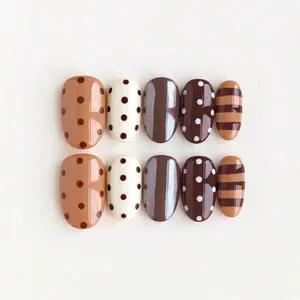 10 Pcs Handcrafted Acrylic Press On Nails, Toi toi Nail,