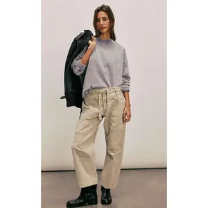 Free People Moxie Low Slung Pull-On Barrel Jeans