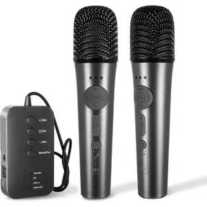 AI Portable Karaoke Machine, Multifunctional Karaoke Microphones & Multi-Pairing Converter, Auto-Vocal Removal/Sing-Along Feature; Supports Singing at /Outdoors/ for Party, Camping, Travel