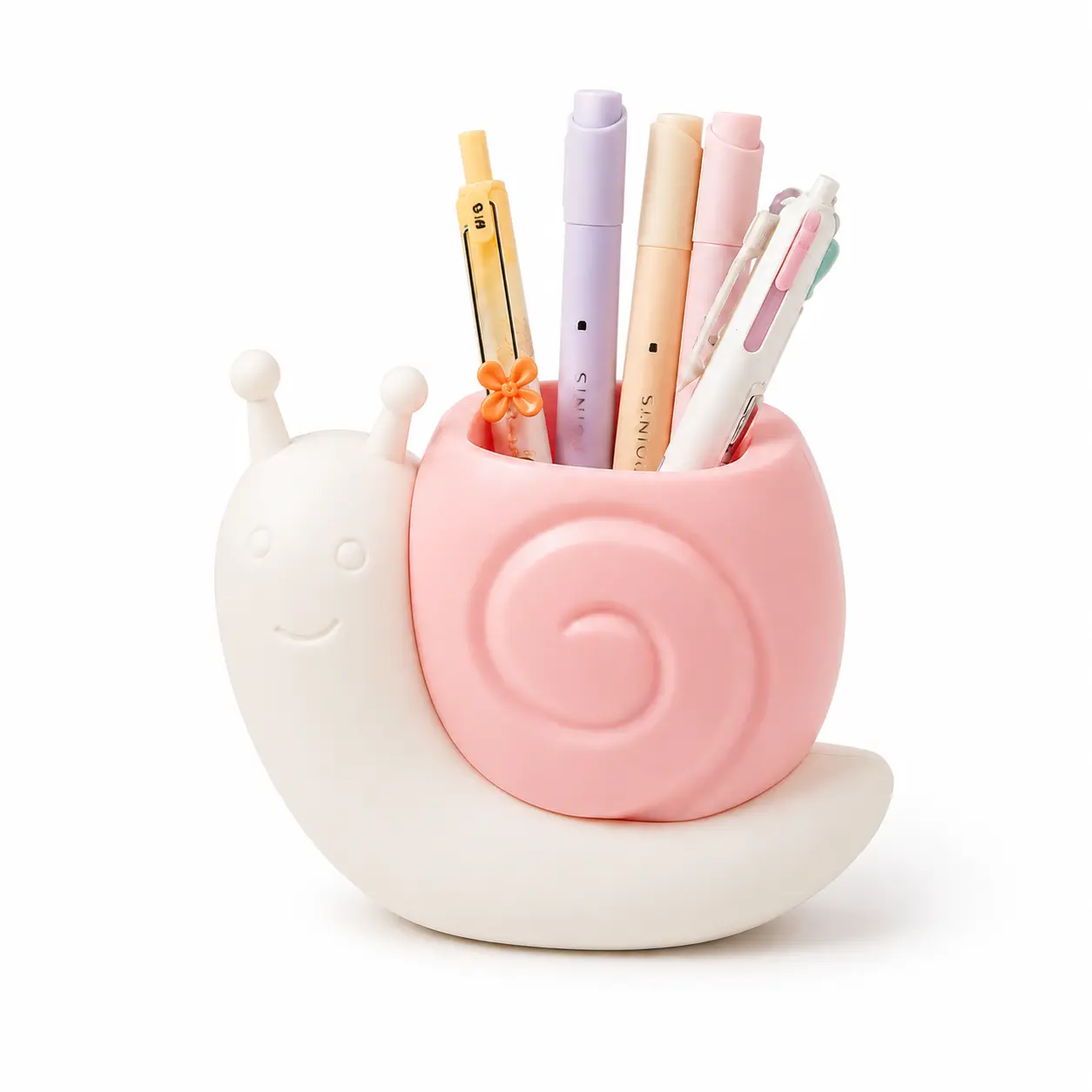 Kawaii Snail & Dinosaur Shape Pen Holder - Cool Office Desk Gadgets, Cute Stationery & Makeup Brush Storage, Multi-Purpose Home Organizer Cup, Kids' Desk Decor, Affordable Gift Idea