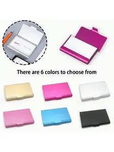 Six Colors Available, Thick Aluminum Postcard Box, Large Capacity Unisex Business Card Holder, Card Slot, Portable for Outdoors, Gift for Friends