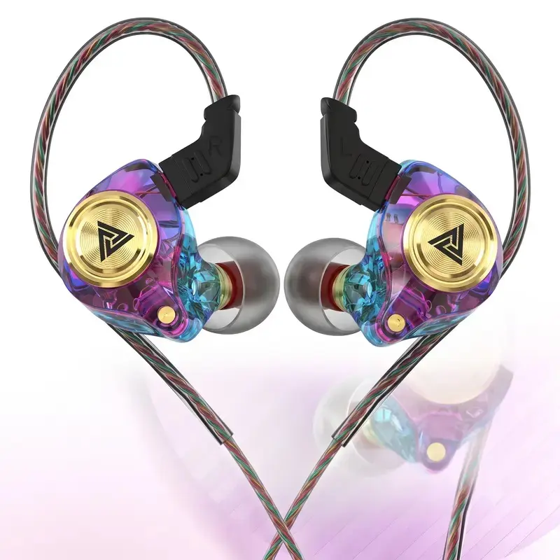 QKZ AK3 Wired In-Ear Earbuds with 3.5mm Jack, Noise Cancelling, HiFi Heavy Bass, Built-in Mic for Gaming, Daily Use stereo sound headphone subwoofer