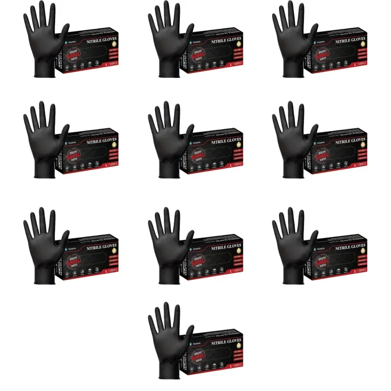 PROMEDIX P Heavy Duty Nitrile Gloves,6mil-100 Count,Black