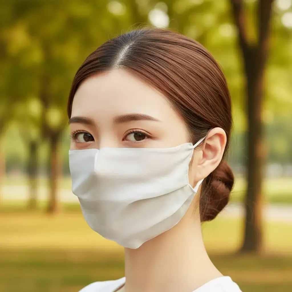 Women's 100% Mulberry Silk Sun Protection Face Mask - Double-Layer, Breathable, Skin-Friendly, Lightweight Ear-Loop Cover for Outdoor, Daily Use with UV Defense Moisturizing Mask Hydrogel Face Masks Collagen Mask face masks