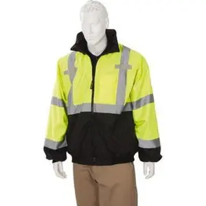 OccuNomix 4XL High Visibility Yellow Work Cold Weather Polyester Jacket, Zipper Closure, 6 Pockets, Model LUX-ETJBJR-BY4X