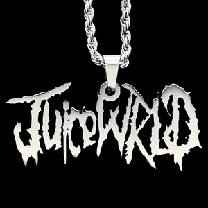 WRLD Abyss Necklace 1.5" Mirror Polished Juice Pendant Laser Cut Stainless Steel Chain Hypoallergenic Mirror Quality Reflective Surface Choice of Chain Free Gift Included