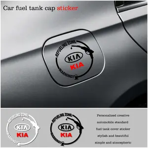 Kia Car Fuel Tank Waterproof Decal Sticker, Automobile Decals, Fashionable Gas Cap Patch, Personalized Style Automotive Decoration Accessory, Car Decorative Sticker, Decal For Cars