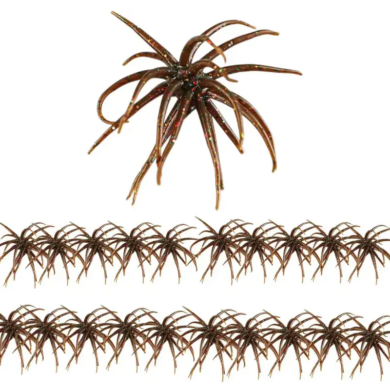 Realistic Sea Urchin Soft Fishing Baits 10PCS, Floating Soft Plastic Lures with Lifelike Tentacles, Durable Soft Fishing Tackle Kit for Bass Trout Panfish Lake River Shore Fishing