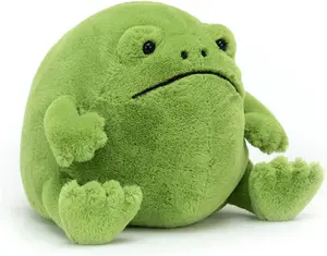 Jellycat Ricky Rain Frog Plush Medium | Viral Grumpy Green Frog Stuffed Animal | Plump Round Amphibian Desk Mascot | Relatable "Mood" Gift for All Ages | 7"