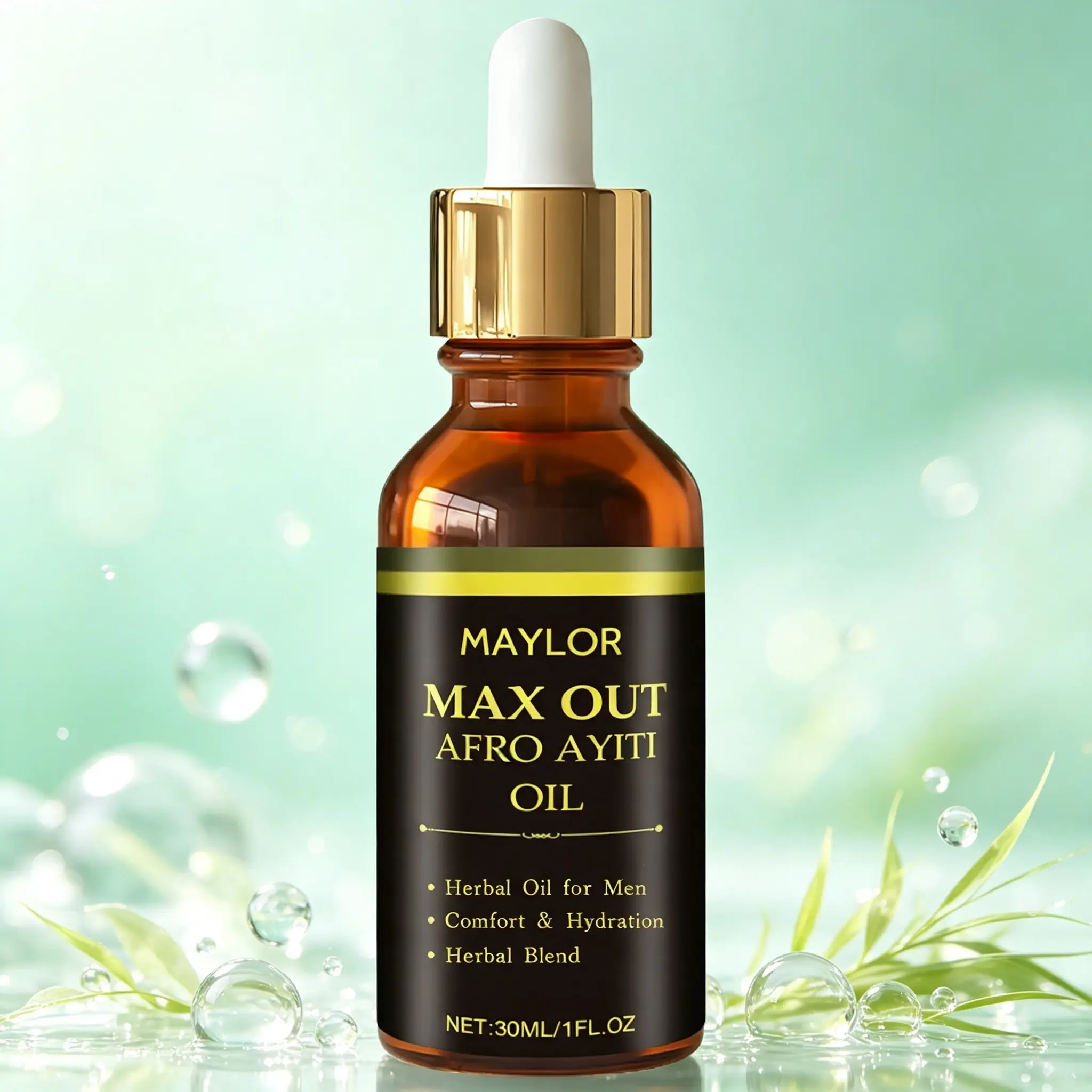 Maylor Herbal Body Oil 30ml - Men's Natural Botanical Daily Grooming Oil, Lightweight Fast-Absorbing Moisturizing Blend for Skin Comfort & Active Lifestyle Support