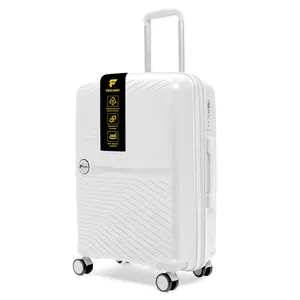 Feelway Carry-On Hard Side 20" Suitcase Durable, Expandable Design with 360° Double Spinner Wheels, TSA Lock, Telescoping Handle, Secure Zipper and Internal Pockets (White, 20-Inch)