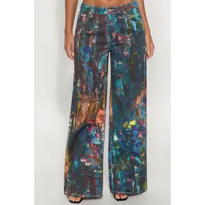 Work Of Art Wide Leg Jeans - Multi Color