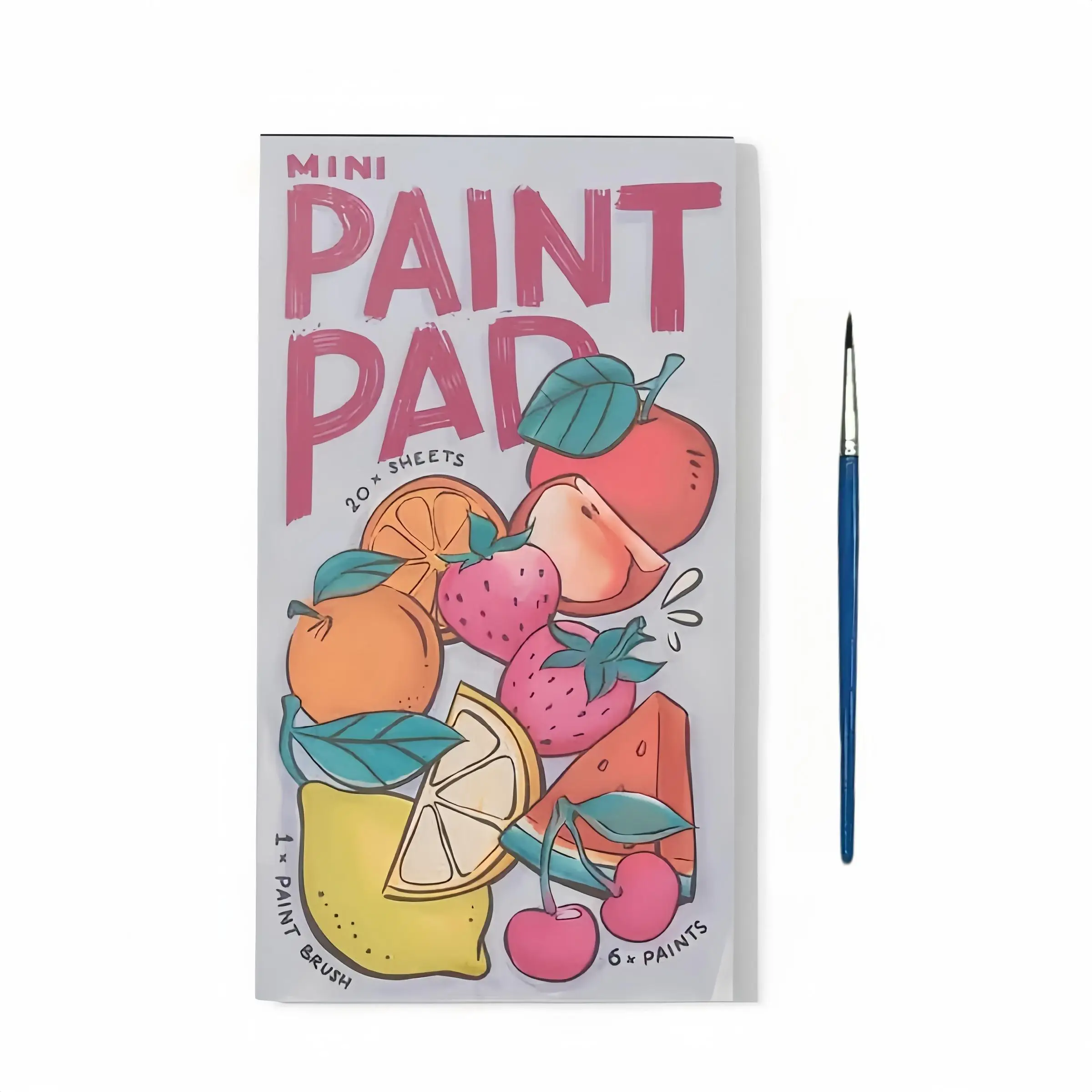 Mini Watercolor Paint Drawing Pad, 1 Count Fruit Pattern Watercolor Paint Book, Watercolor Workbook, Art Supplies for Students, Office Stationery & Su