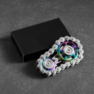 Chain Gear Fidget Spinner, Metal Sprocket Chain Fidget Toy, Fidget Gadget, Desk Office Gift, Anxiety Relief, Noiseless Stress Tool for Adults Kids