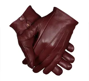 Pure Leather Unlined Dress/Driving Gloves with Snaps Perfect Fit Premium Soft