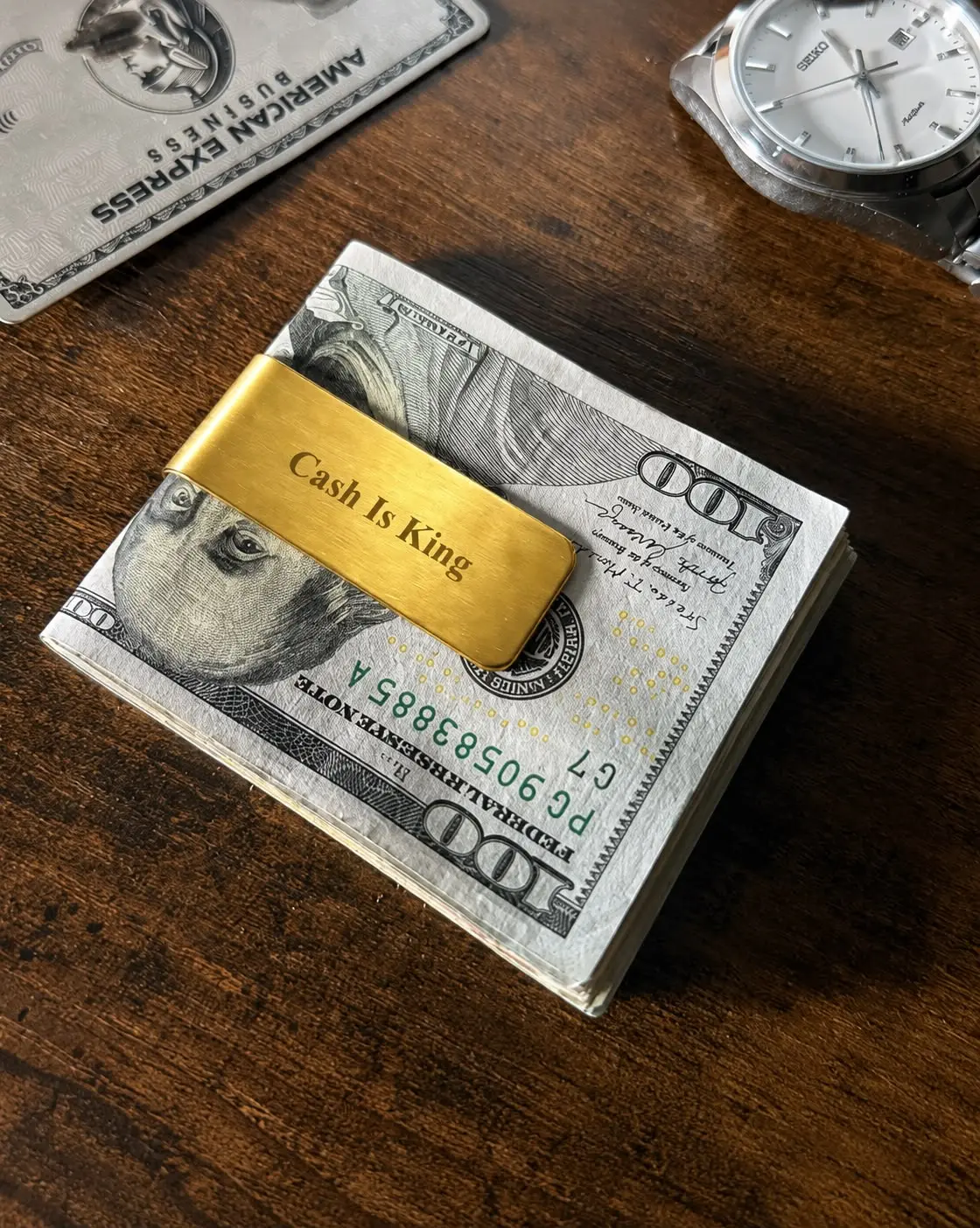 Minimalist Stainless Steel Money Clip for Men | Slim Cash & Card Holder | Laser Engraved "Fuck You Money" Design | Durable Metal Wallet Clip | Funny Gift for Entrepreneurs & Father's Day
