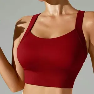 Sports Bra High Impact Adjustable Criss Cross Back Full Support For Large Bust No Bounce Wireless Breathable Mesh Panel Removable Padding
