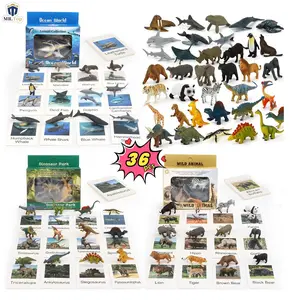36pcs Small Animal Figurines Learning & Education Toys, Plastic Realistic Dinosaur Zoo Jungle Safari Sea Ocean Animal Figures, Learning Activities Matching Game Science Toys.Mini animal figures