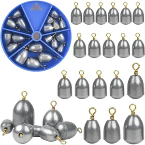 Fishing Weights Sinkers Kit,19/52pcs Bass Casting Sinkers Weights Bell Sinkers Assorted Iron Fishing Weights Drop Catfish Sinkers Weights for Saltwater Freshwater Fishing