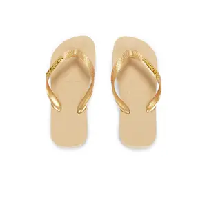 Havaianas Top Logo Metallic Sandal in Golden
