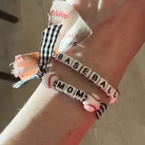 Stacked Baseball Mom Fabric Bracelets