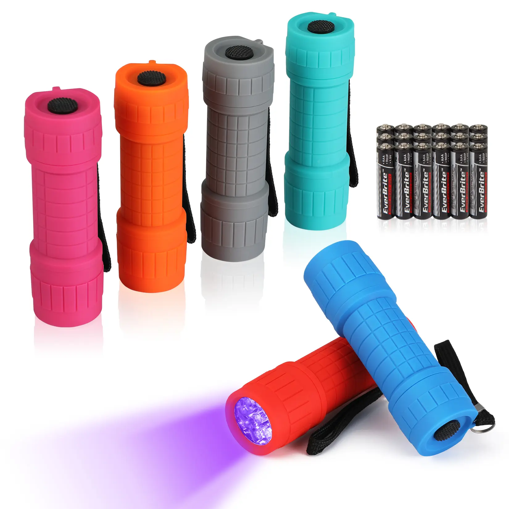 #fathersdaygift EverBrite Black Light/White Light Flashlight, UV Mini Flashlight, 9-Led 395nm Detector for Pet Urine, Stains, Scorpions, 18 AAA Batteries Included