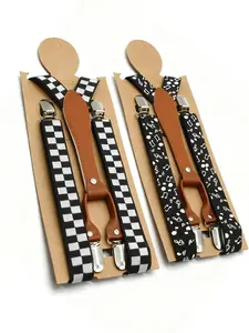 Adult British Style Suspender with Musical Note Design, Elastic Shirt and Pants Suspender for Festivals and Parties, Everyday Casual Accessory, Fashionable Buckle Decorated