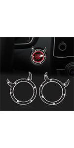 WINKA 2pcs Bling Car Engine Start Button Cover Diamond Crystal Push Start Stop Button Ring Sparkly Bling Ignition Button Cover Rhinestone Keyless Ignition Ring Universal Car Accessories (Red)