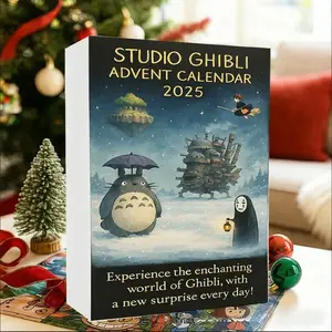 Studio Ghibli Christmas Advent Calendar, 3D Puzzle Surprise Blind Box, Holiday Countdown Gift Set for Fans & Kids, Casual Style