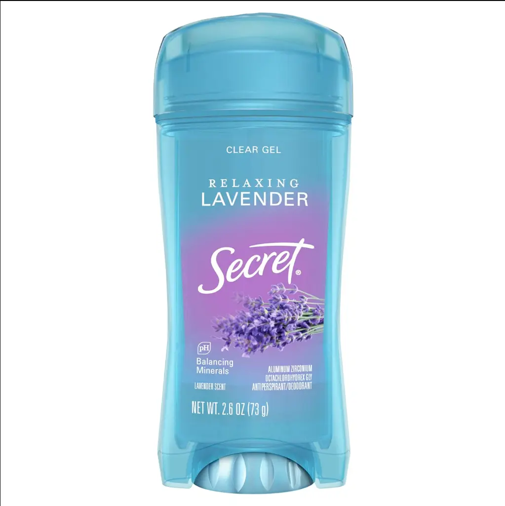 Secret Fresh Clear Gel Antiperspirant Deodorant for Women, Relaxing Lavender Scent, 72-Hour Sweat & Odor Protection, 2.6 oz