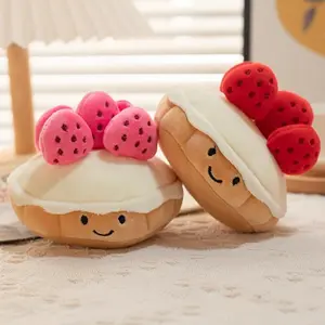 10/20cm Kawaii Strawberry Cake Plush Toys Stuffed Soft Fruit Cake Dolls for Photography Props Birthday Gift
