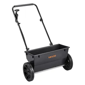 VEVOR Walk-Behind Push Spreader, 50LBS Capacity, Drop Spreader with Hopper Grate, 18 in Spreading Width & 30 Settings, 10 in All Terrain Tires, Garden & Lawn Spreaders for Seed, Fertilizer