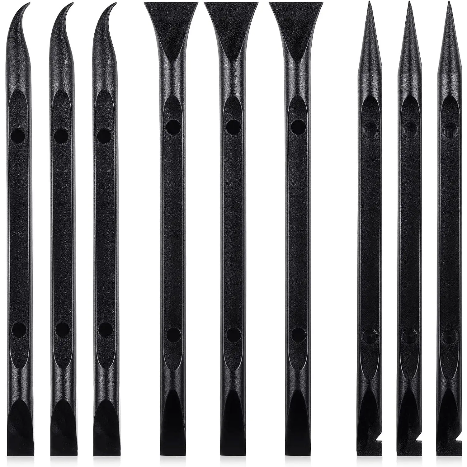 9 count Plastic Scraper Tool Scratch Free Crevice Cleaning Sticker Remover Tool Multipurpose Non Scratch Scrapers for Tight Spaces, Kitchen, Crevices, Auto Detailing,