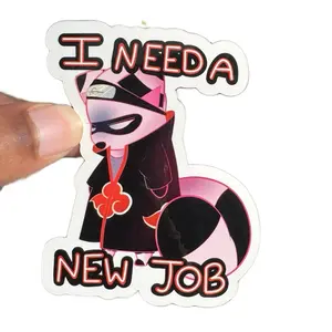 Relatable Raccoon Sticker “I Need a New Job”: Akatsuki