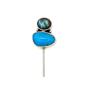 Double Stone Stick Pin
