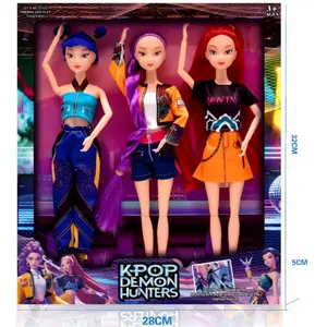 K-POP Rumi Mila Zoey vinyl Dolls Adorable Collectible Plush-Like Anime Figurines Soft Toy Merchandisee for Fans Anime Culture Gift Toyset