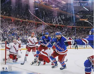 Vincent Trocheck New York Rangers Autographed 16" x 20" Second Overtime Goal Celebration Photograph - Fanatics Authentic Certified