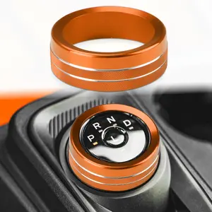 Drive Mode Gear Shift Knob Cover Compatible with Ford Maverick Accessories 2022 2023 2024 Aluminum Alloy Gear Shift Switch Button Ring Trim (Gear Shift Knob Cover-1 Piece, Orange)