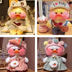 30cm Cute Lalafanfan Yellow Duck Plush Toy Kawaii Cafe Stuffed Doll Soft Pillow for Kids Girls Birthday Gift