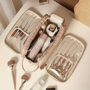 TikTok Trending Double‑Sided Open Cosmetic Bag, Portable Waterproof Toiletry Bag