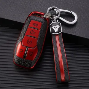 ELOHEI Soft TPU Car  Fob Case Compatible with Ford, Suitable for Ford F150 Explorer 2013-2016, Ford Fusion 2015-2017, Ford Mustang Edge, Lincoln MKZ MKC MKX 5- Smart  GM Transponder  Replacement Double Sided GM  Blank silicone key holder accessory men