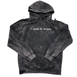 I Could Be Meaner Vintage Embroidered Hoodie, Gamer Sweatshirt, Gift for Him, Alt Fashion, Streetwear Casual Pullover Sweatshirts Embroidery Everyday Unisex